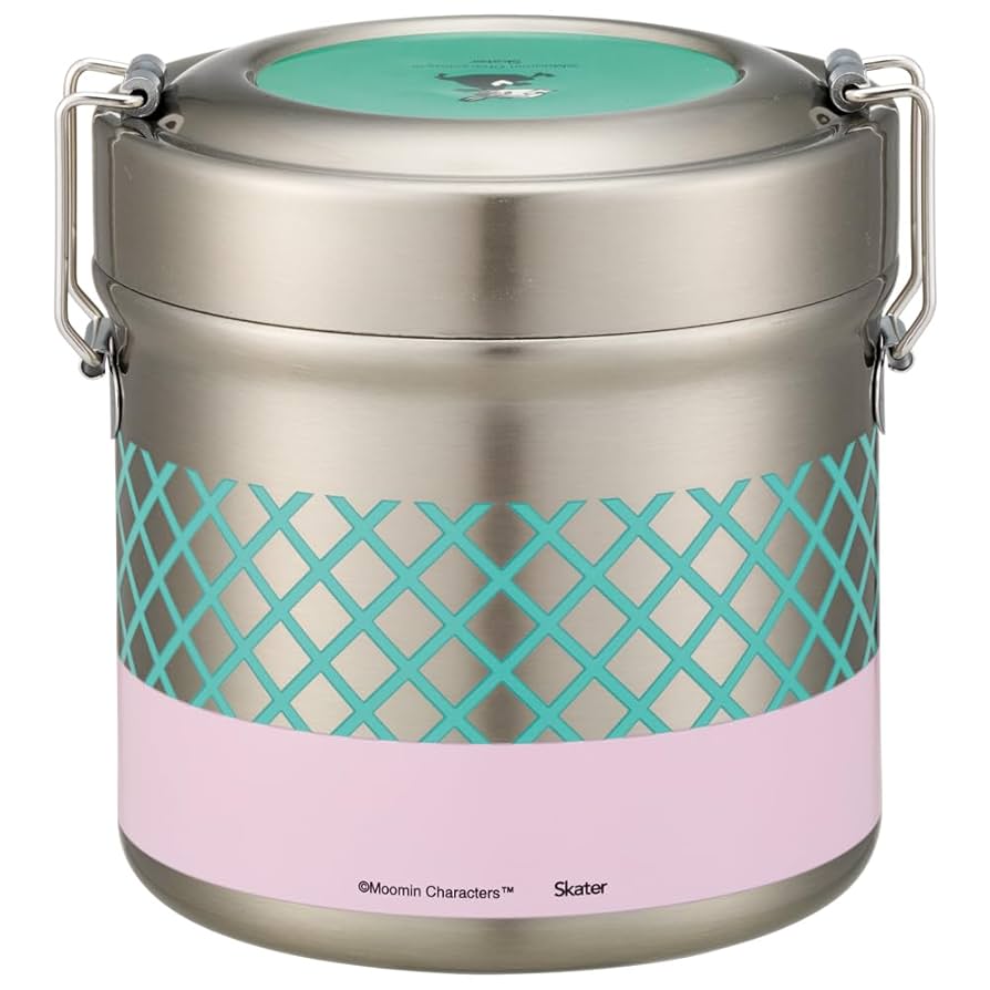 ミンミンです 抗菌真空ステンレスランチボックス 600ml/2段ムーミン カラフル